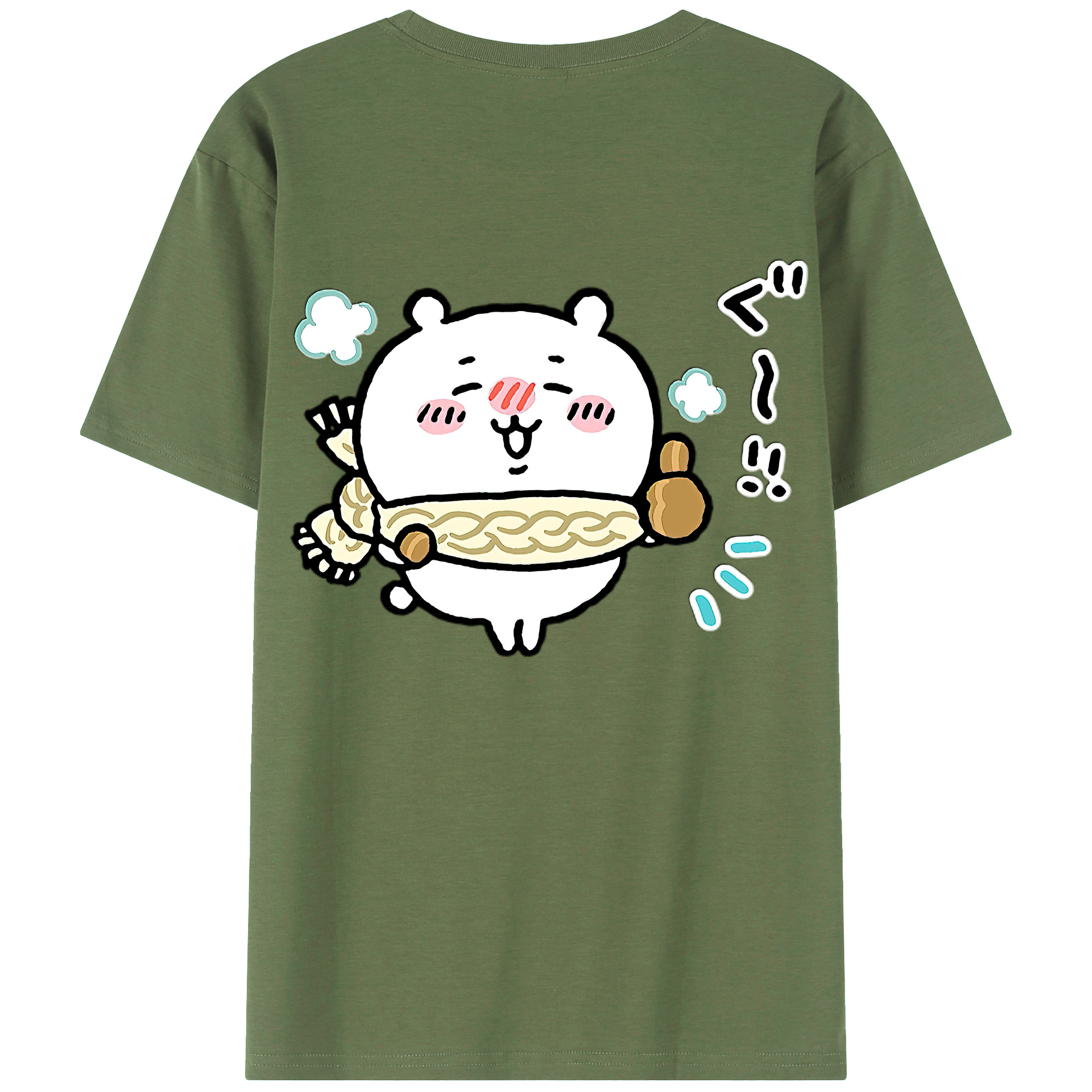 （画像用） ちいかわ ちいかわ Chii-kawa chiikawa 綿100％ メンズ半袖Tシャツ（バックプリント） 通気性